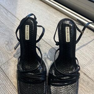 River Island Black Strappy Heels